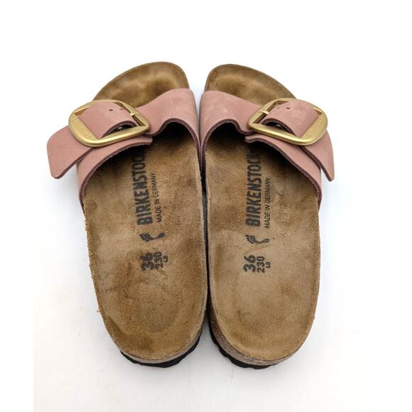 Birkenstock Madrid Big Buckle Nubuck Leather Sandals Women's Old Rose US5 EU36 - Picture 10 of 13